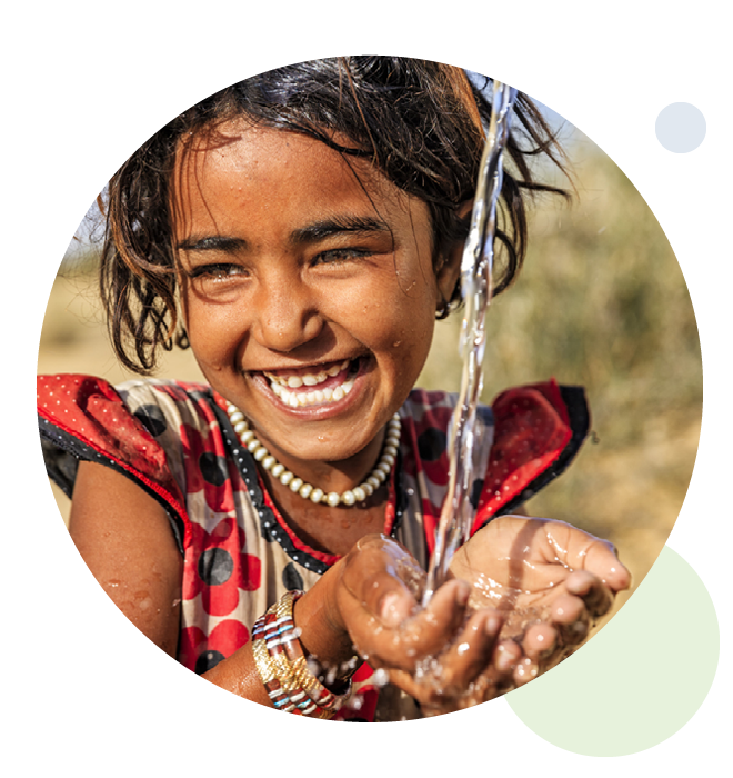 Young girl enjoying clean water