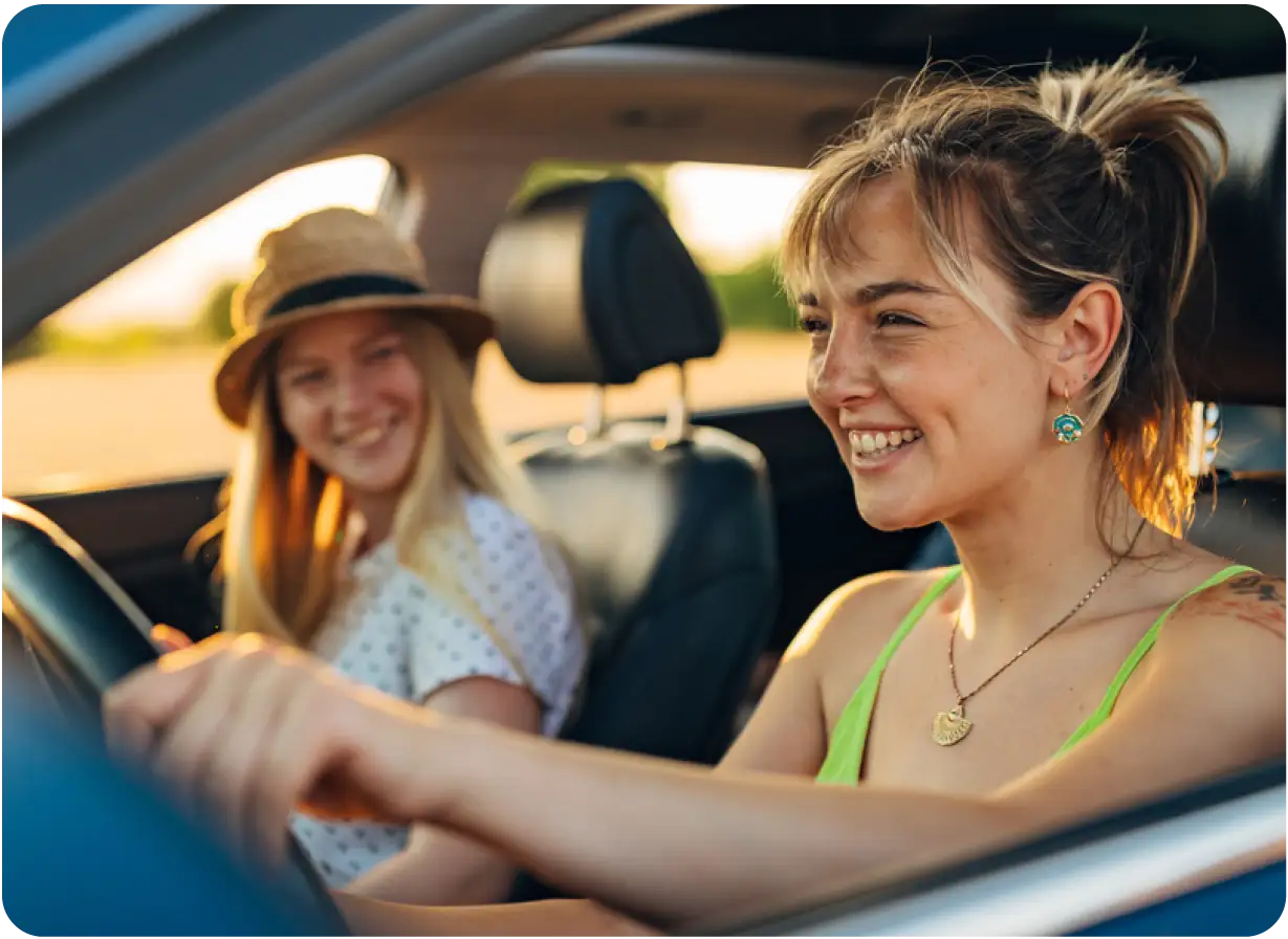 Young Woman Driving Car