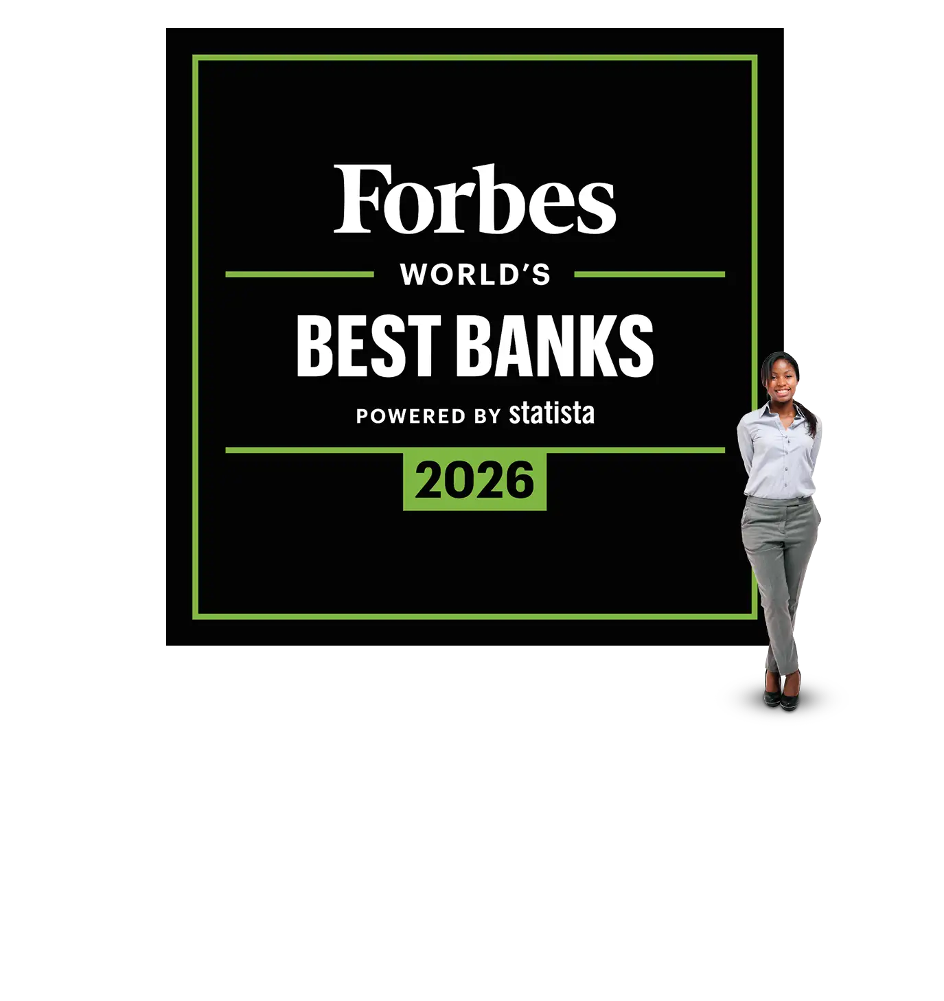 Forbes World's Best Banks 2026 powered by Statista badge