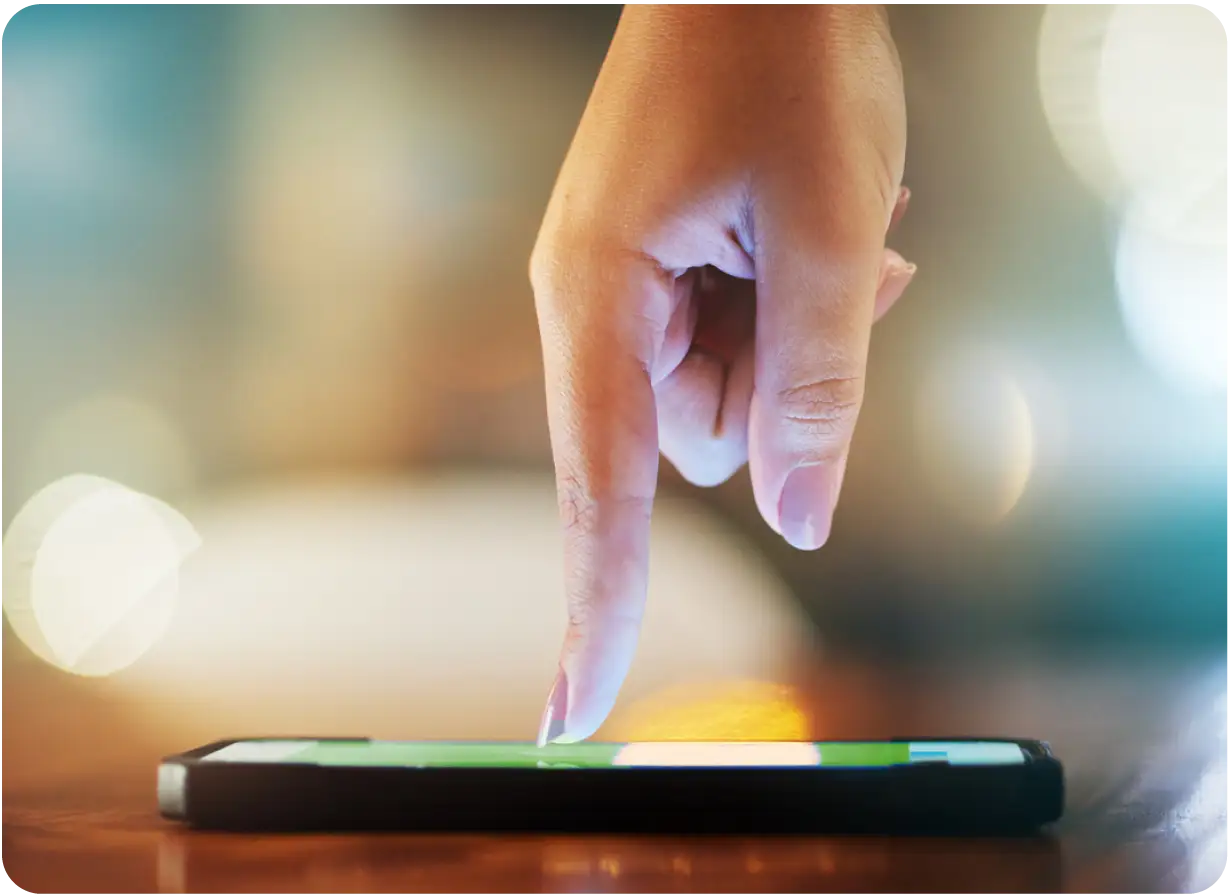 Finger Touching Phone Screen