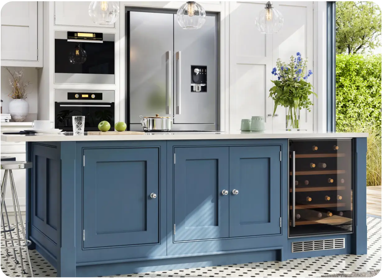 Kitchen with Blue Island