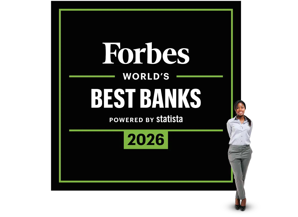 Forbes World's Best Banks 2026 powered by Statista badge