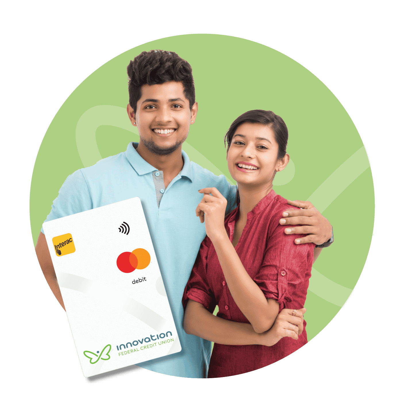 Young couple with Debit Mastercard card