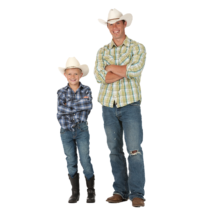 Two smiling young male farmers