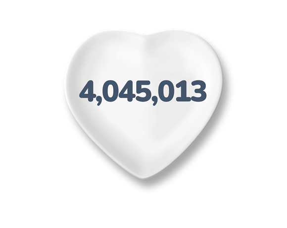 4,045,013 figure on heart shaped plate