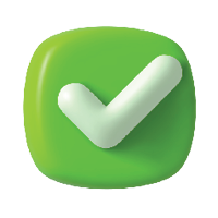 Green button with a checkmark