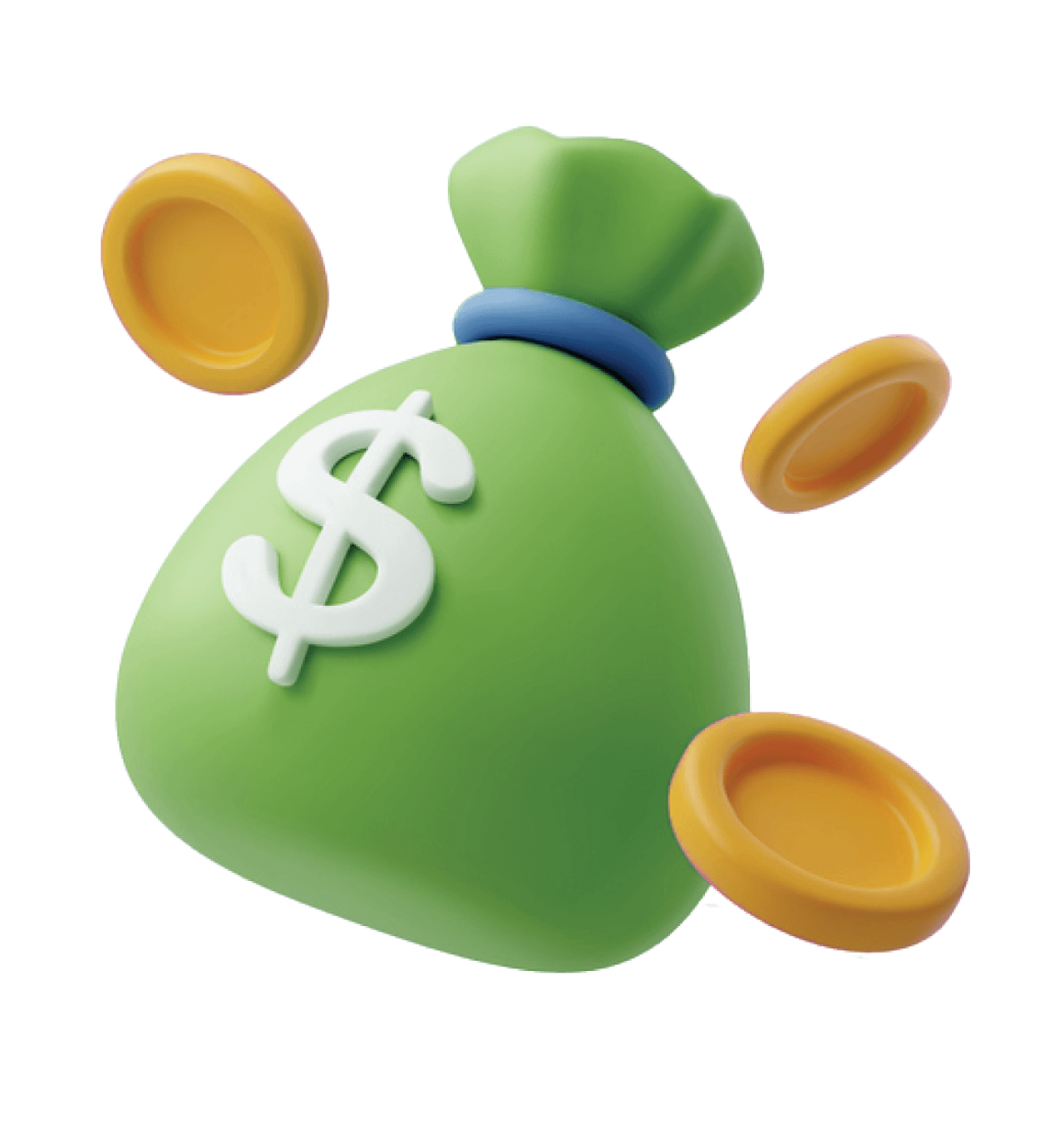 Money bag with coins