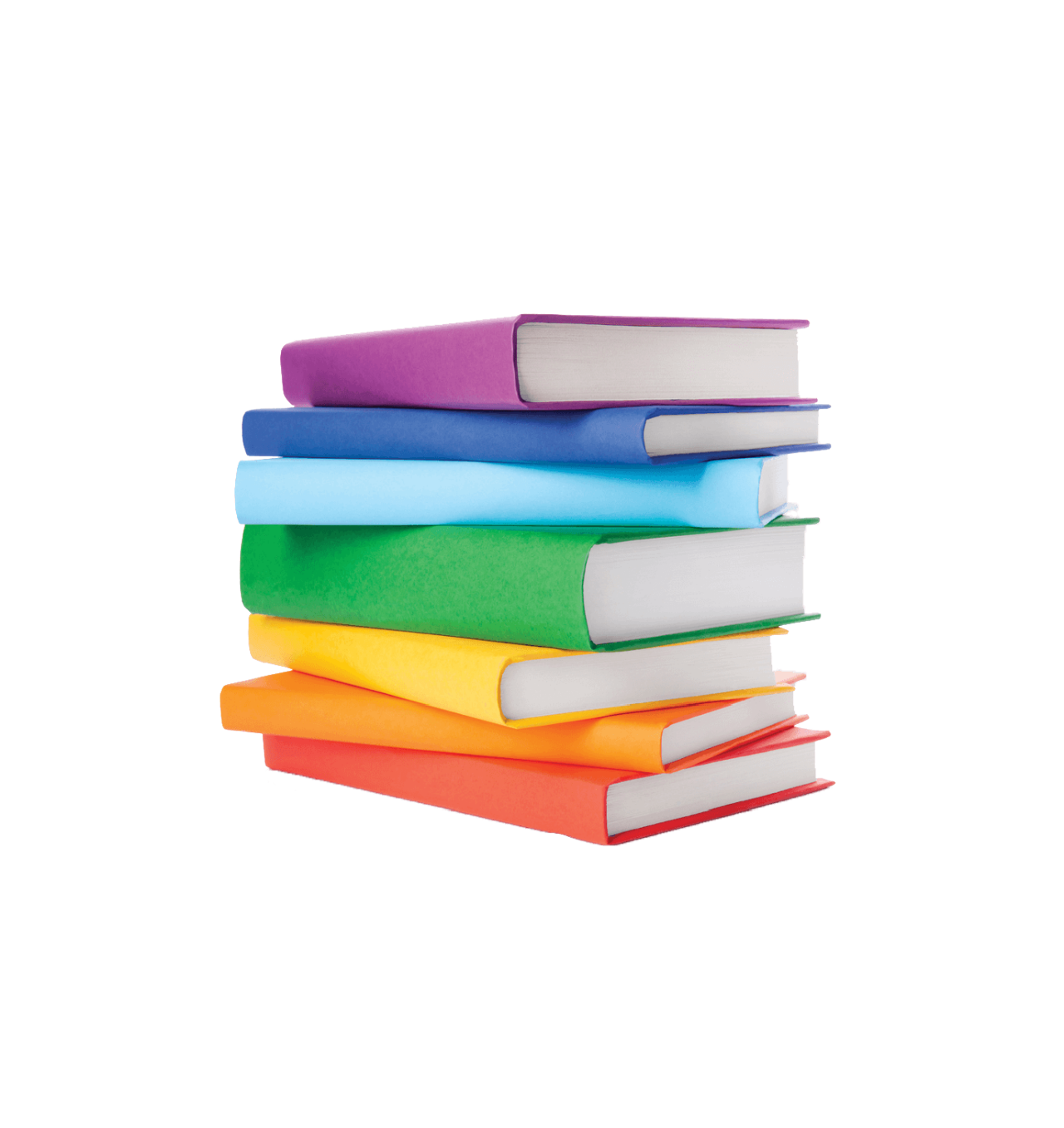 Stack of coloured text books