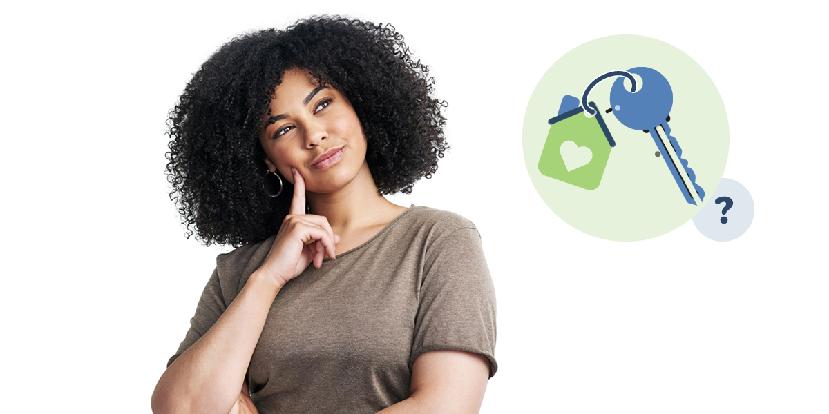 Woman thinking of house keys