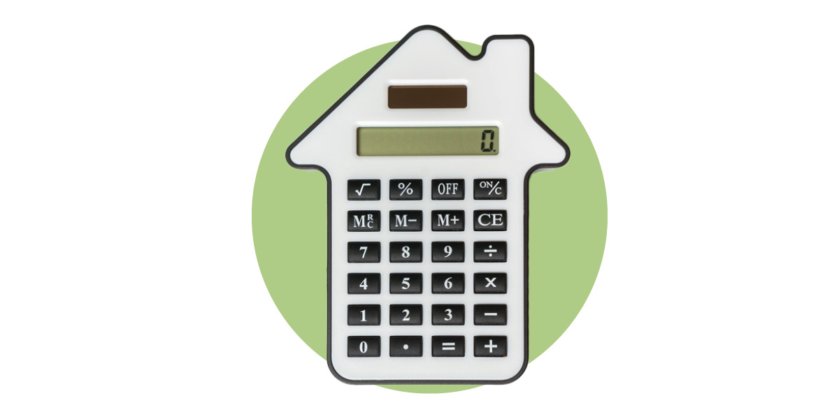 Calculator in the shape of a house