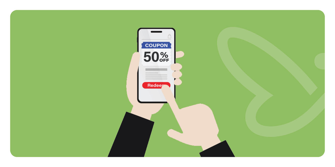 Digital coupon on a phone