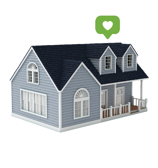 House with a heart emoji