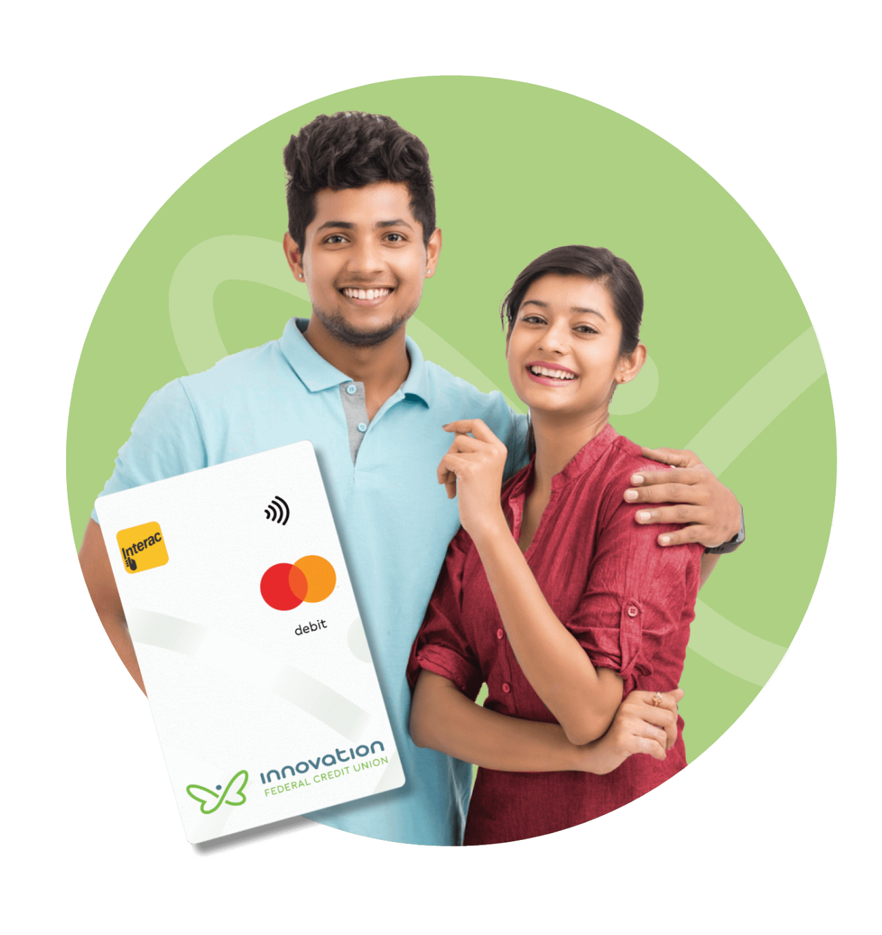 Young couple with Debit Mastercard card