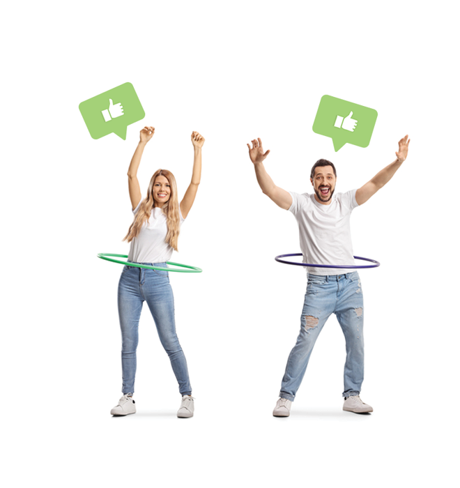 Happy couple hoola hooping