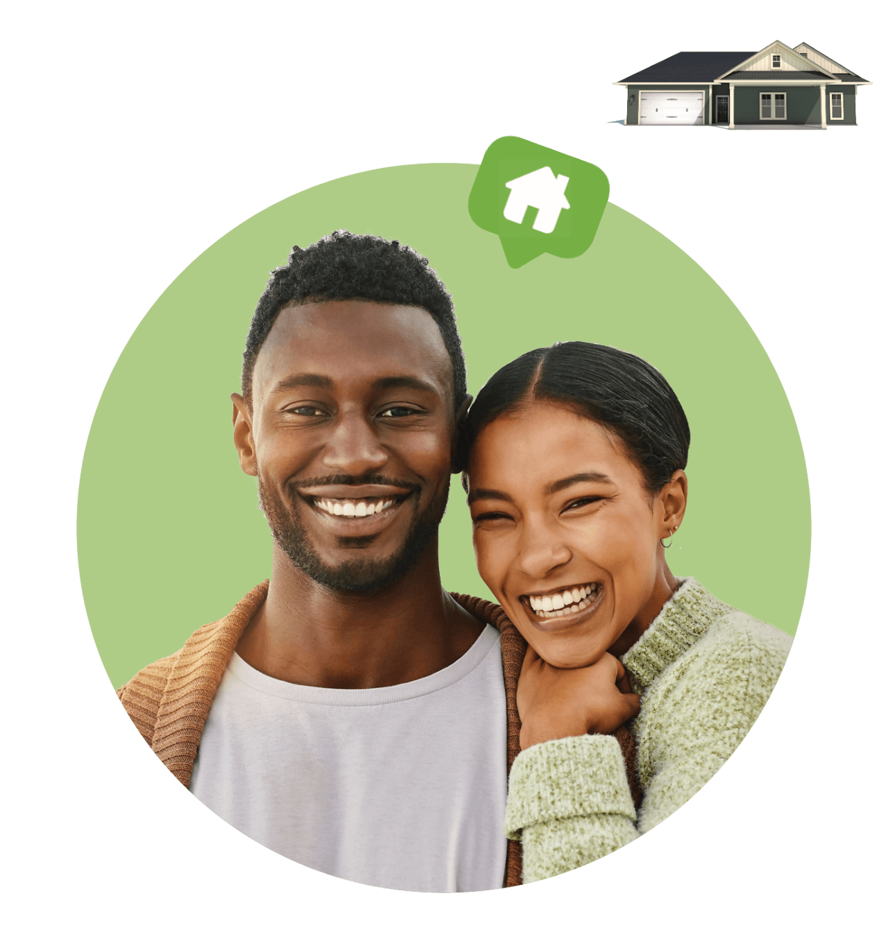 Happy couple dreaming about a first home